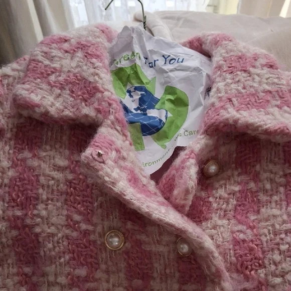 LoveShackFancy Armstrong Coat Pink Hills Tweed. - Picture 2 of 16